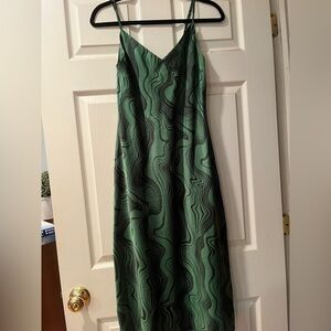Green and Black Slip Dress